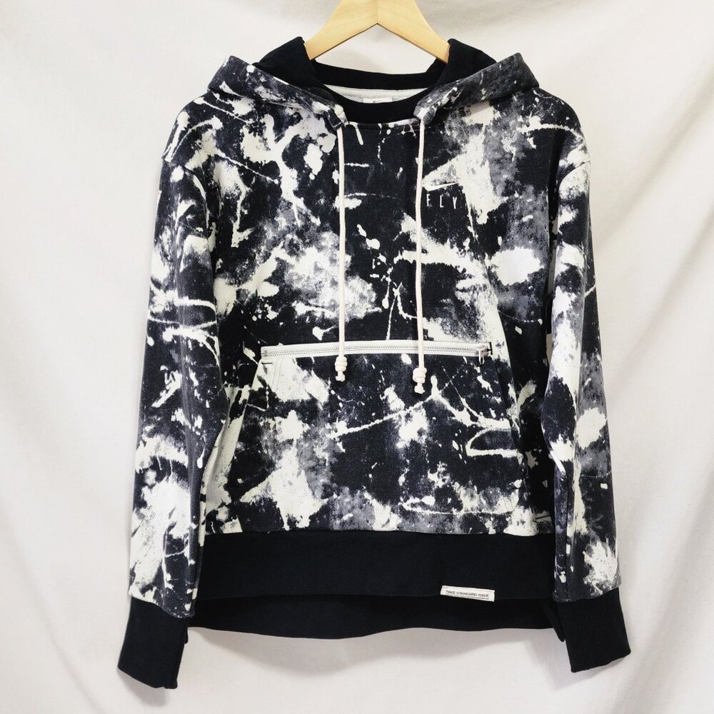 Nike Fly Black & White Tie-Dye Hoodie Sweatshirt Athleisure Active Streetwear XS